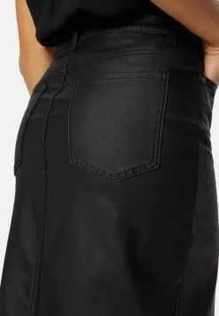 Objnaya Coated Mid Waist Skirt