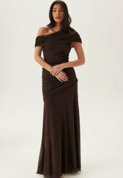 Off Shoulder Mesh Gown