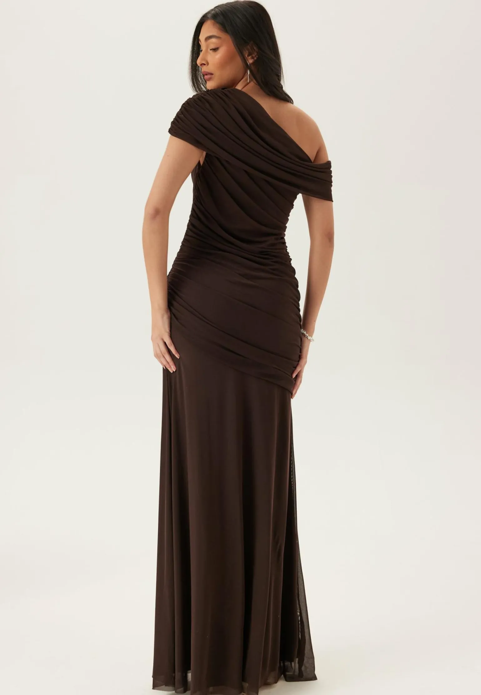 Off Shoulder Mesh Gown