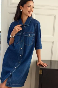 Onlbelle S/S BUTTON DRESS DNM
