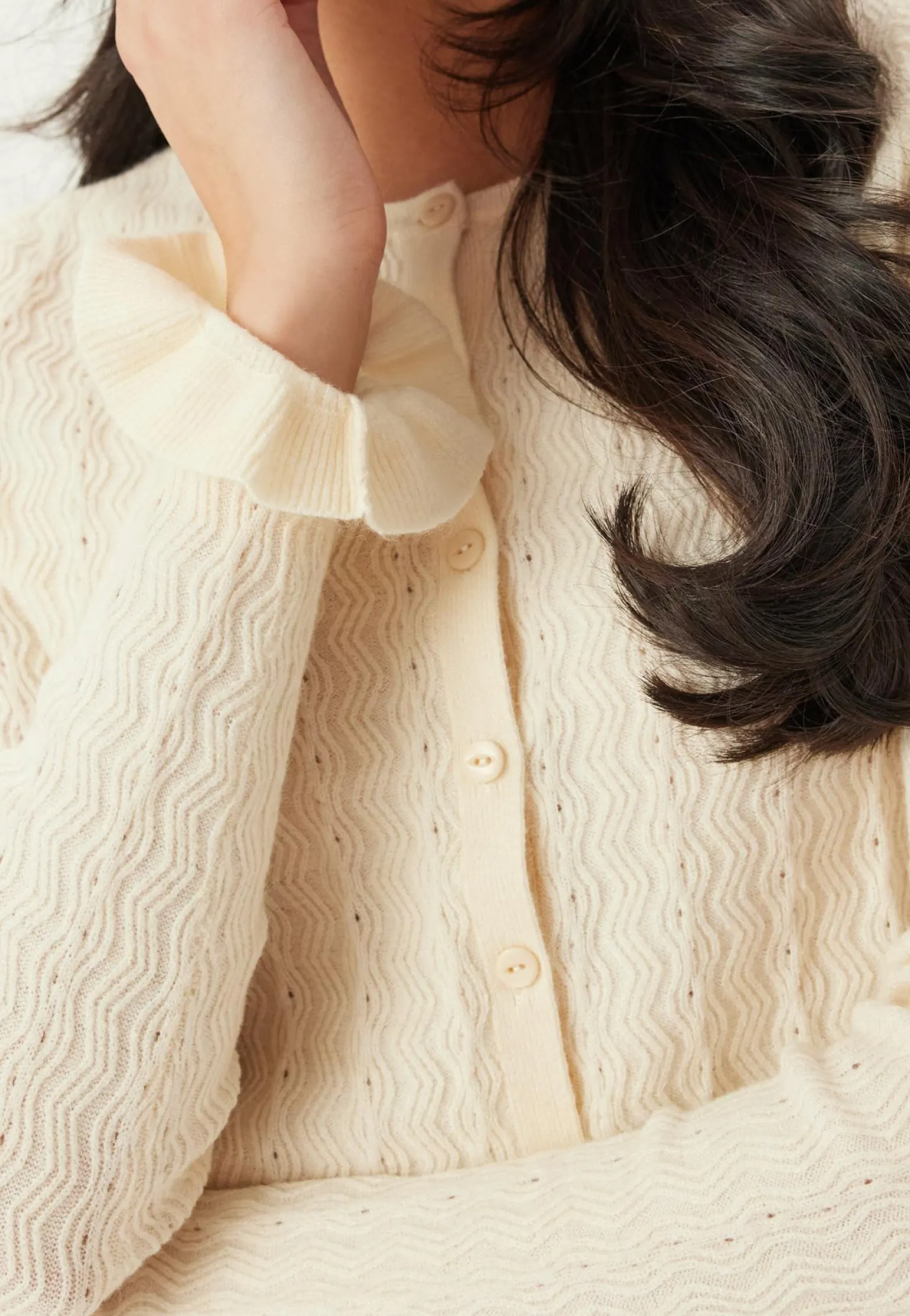 Onlibi Ls O-neck Frill Cardi