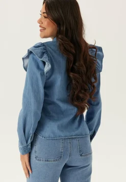 Onlindigo Frill Stud L/S DNM S