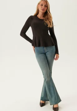 Onlkenya L/S PEPLUM TOP JRS PE