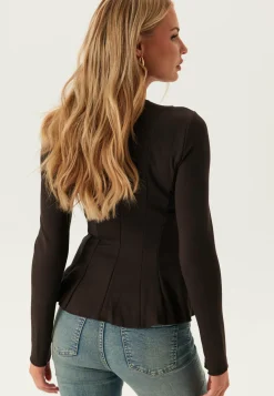 Onlkenya L/S PEPLUM TOP JRS PE