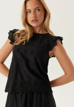 Onllou Life Emb S/S Open Back Top