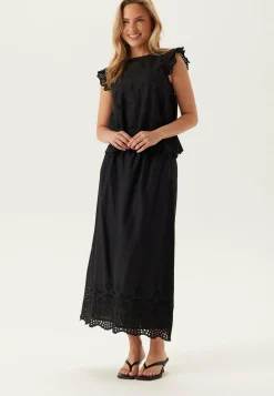 Onllou Life Emb S/S Open Back Top