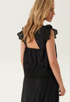 Onllou Life Emb S/S Open Back Top