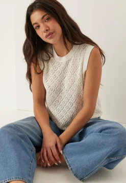 Onlsunny Sl Pointelle Top Knt