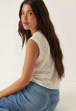 Onlsunny Sl Pointelle Top Knt