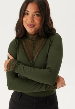Onltilde L/S High Neck Lace Top JRS