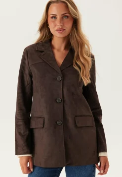 Onltulip Faux Suede Blazer Coa