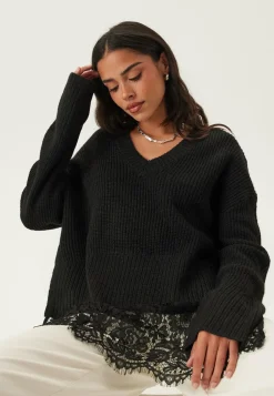 Onlvivia Ls Life V-neck Lace M