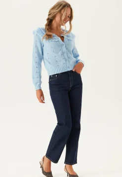 Pcdavis Ls O-neck Frill Cardigan