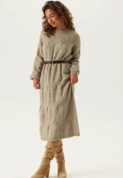 Pcjenna Ls Cable Knit Midi Dre