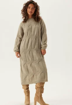 Pcjenna Ls Cable Knit Midi Dre