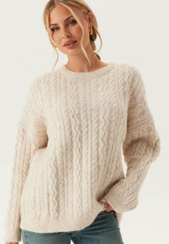 Pcjisa Ls O-neck Long Cabel Knit