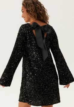 Pckam Ls Deep Back Bow Dress