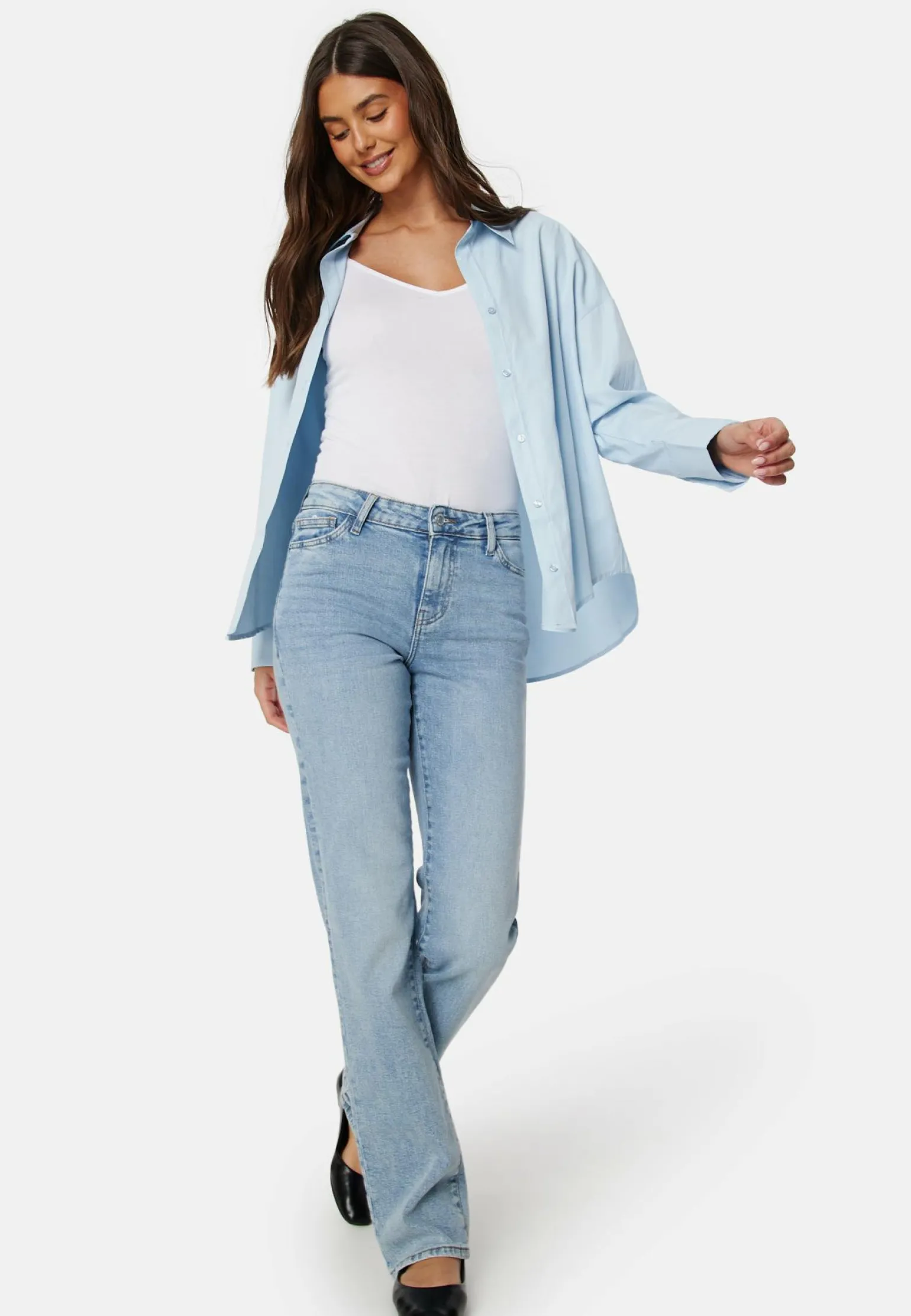 Pckelly Mid Waist Straight Jeans