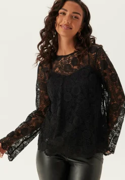 Pcolline Ls Lace O-neck Top