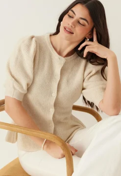 Pcsilly Ss Puff Knit Cardigan