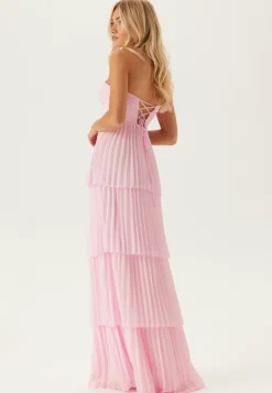 Pleated Bandeau Gown