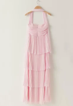 Pleated Bandeau Gown