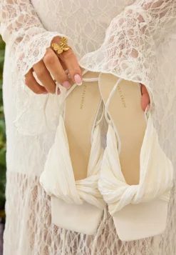 Pleated Front Heeled Sandal