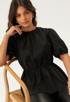 Puff Sleeve Peplum Blouse