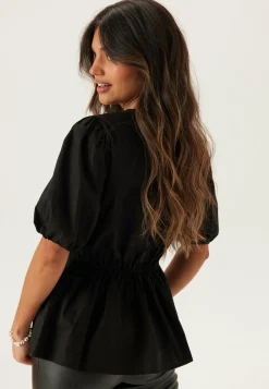 Puff Sleeve Peplum Blouse