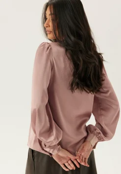 Puff Sleeve Satin Shirt