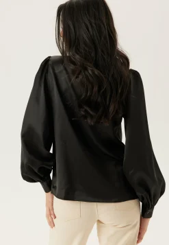 Puff Sleeve Satin Shirt
