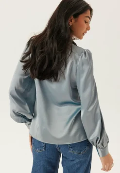 Puff Sleeve Satin Shirt