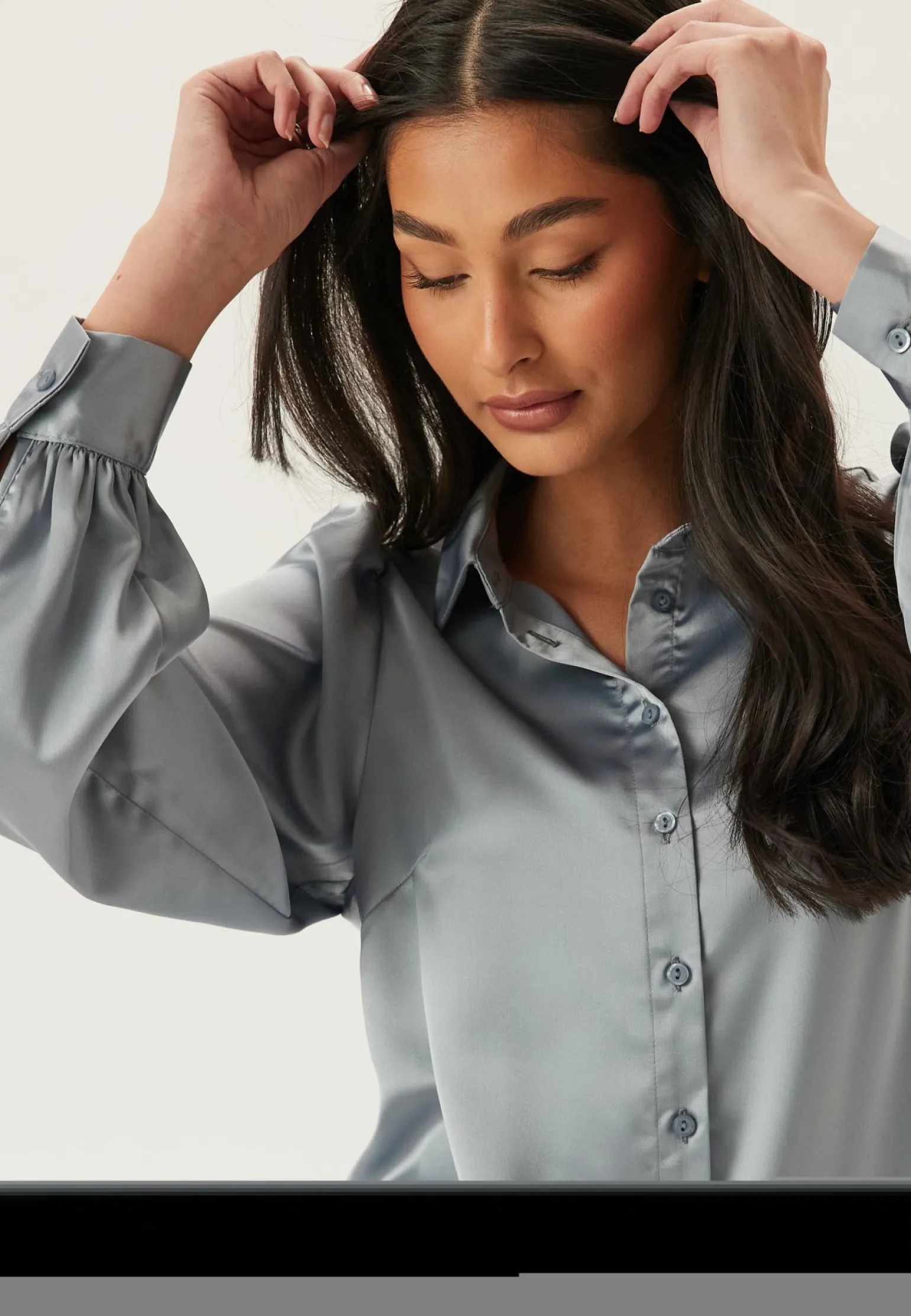 Puff Sleeve Satin Shirt
