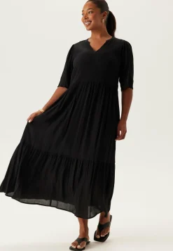 Puff Sleeve Viscose Dress