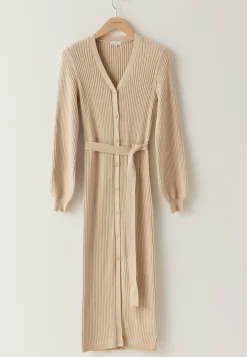 Rib Knitted Cardigan Dress