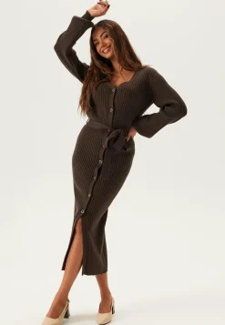 Rib Knitted Cardigan Dress