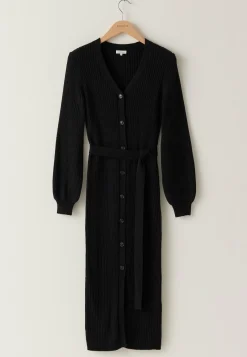 Rib Knitted Cardigan Dress