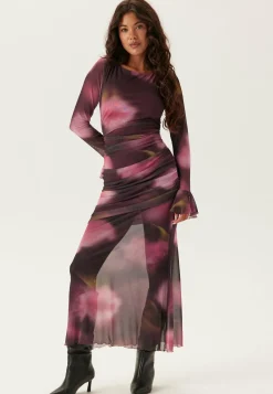 Ruched Mesh Dress