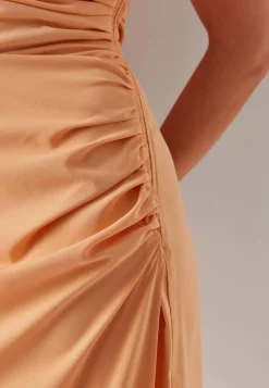 Ruched One Shoulder Midi Dress