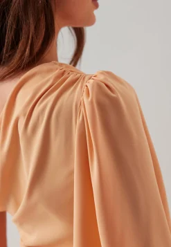 Ruched One Shoulder Midi Dress