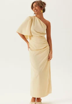 Ruched One Shoulder Midi Dress