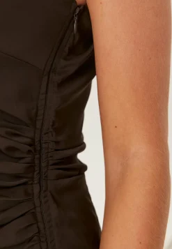 Ruched One Shoulder Midi Dress