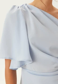 Ruched One Shoulder Midi Dress