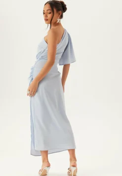 Ruched One Shoulder Midi Dress