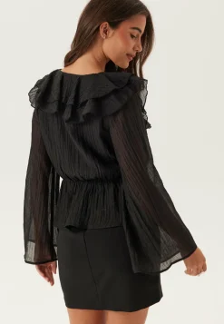Ruffle Wide Sleeve Blouse