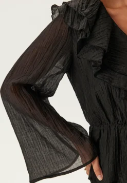 Ruffle Wide Sleeve Blouse