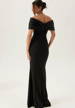 Satin Bow Off Shoulder Gown