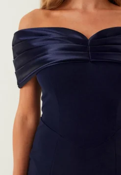 Satin Bow Off Shoulder Gown