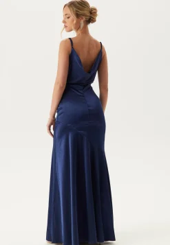 Satin Cowl Neck Maxi Dress