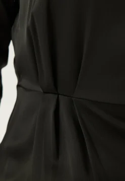 Satin Cowl Neck Midi Dress